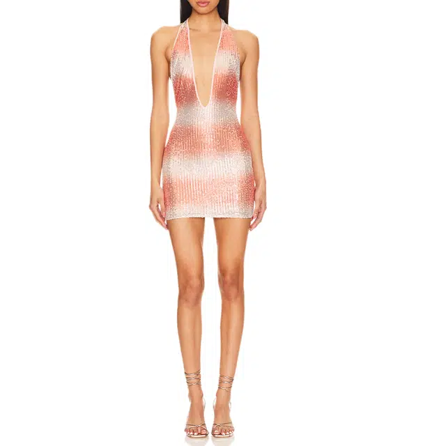 SUPERDOWN Angie Deep V Mini Dress