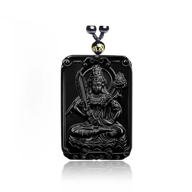 传否 国潮本命佛招财 本命年 乌金黑 十二生肖八大守护神观音佛公 新中式国风好运平安#好运  转运佛牌 黑曜石 项链 男女同款情侣款