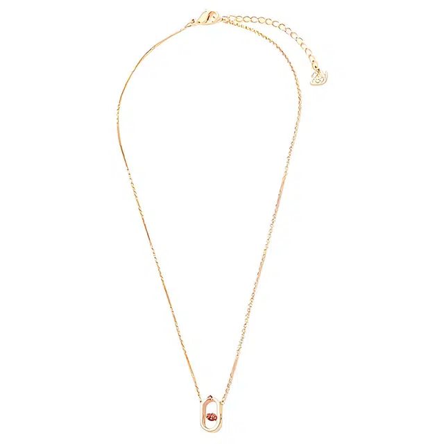 Swarovski Logo Crystal Necklace Rose Gold