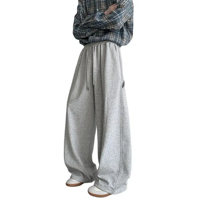 顶峰保罗 复古潮牌宽松小众阔腿长裤子无性别主义潮牌美式痞帅设计感百搭大码拖地休闲裤 男女同款