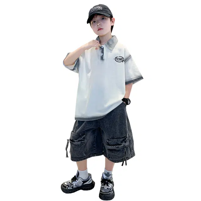 雅鹿休闲运动套装 时尚百搭柔软舒适字母洋气 儿童款