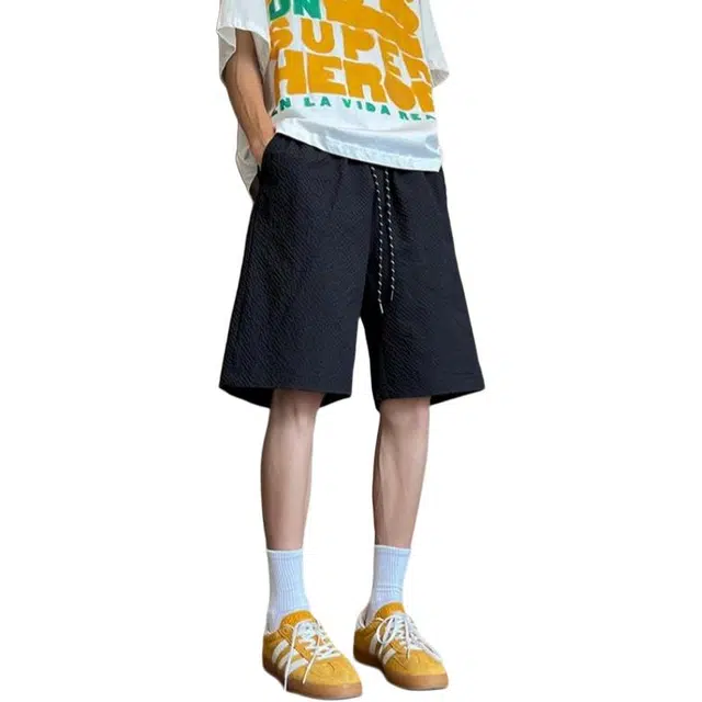 宝米卡 美式速干宽松外穿五分中裤子休闲短裤 男女同款