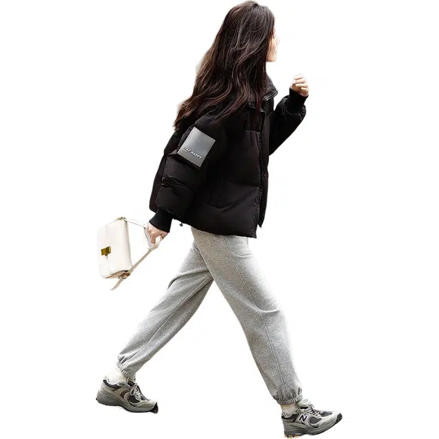 【dme】 基础纯色简约立领显高短款棉服 女款