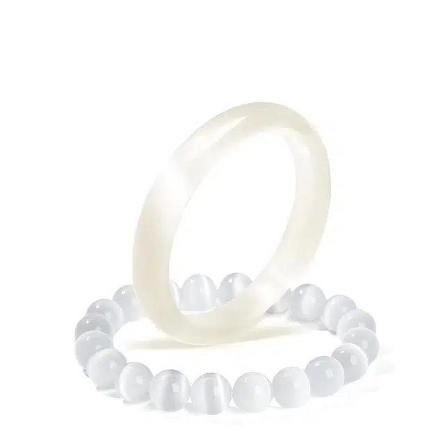 琉堇 美人镯 一步一响叮当镯 清冷高级感 新中式旗袍汉服古风 气质精致素雅精抛 #好运 玻璃猫眼 手镯 男女同款情侣款