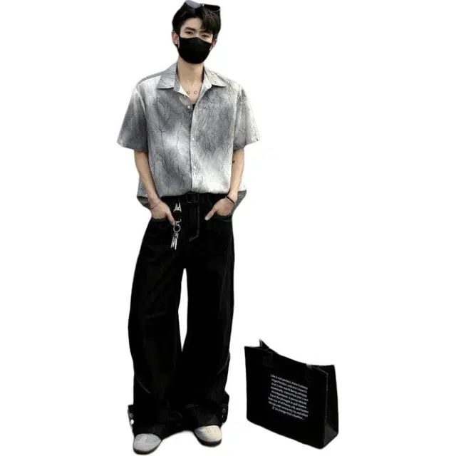 单爵 潮牌设计感小众休闲短袖衬衫 男女同款