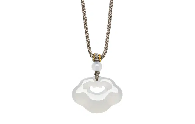 周六福 小冰云祥云如意锁白月光生日礼#好运 玉髓 项链 男女同款情侣款