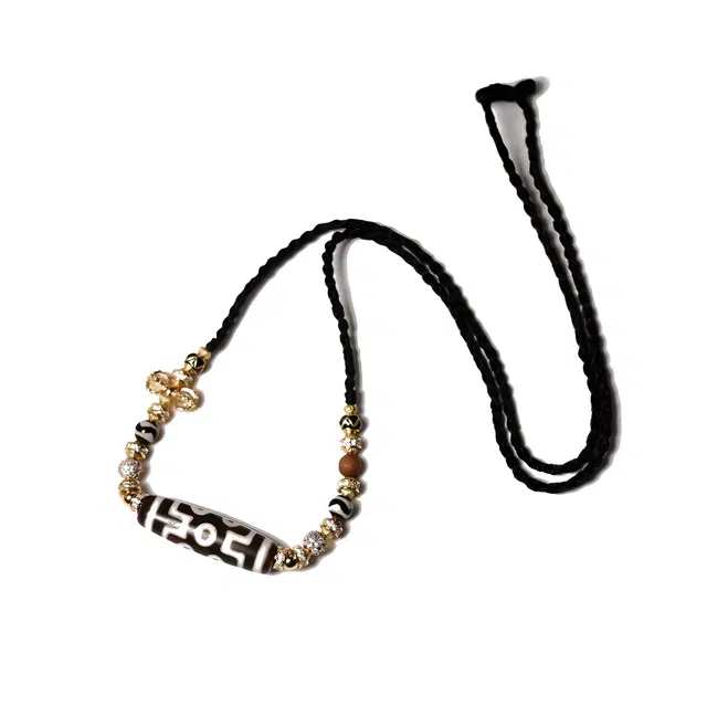 【顺风顺水人财旺】 玉临门  时来运转 事事顺遂 藏式珠锁毛衣首饰 复古文玩天珠#好运 玛瑙 项链 男女同款情侣款