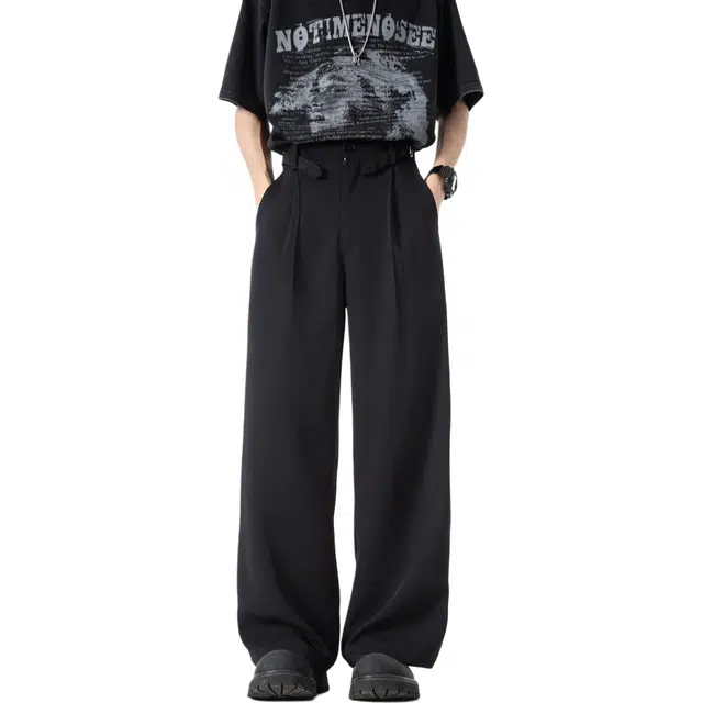 佐菲利 美式复古冰丝直筒高级感西裤男垂坠感宽松长裤子休闲裤 男女同款