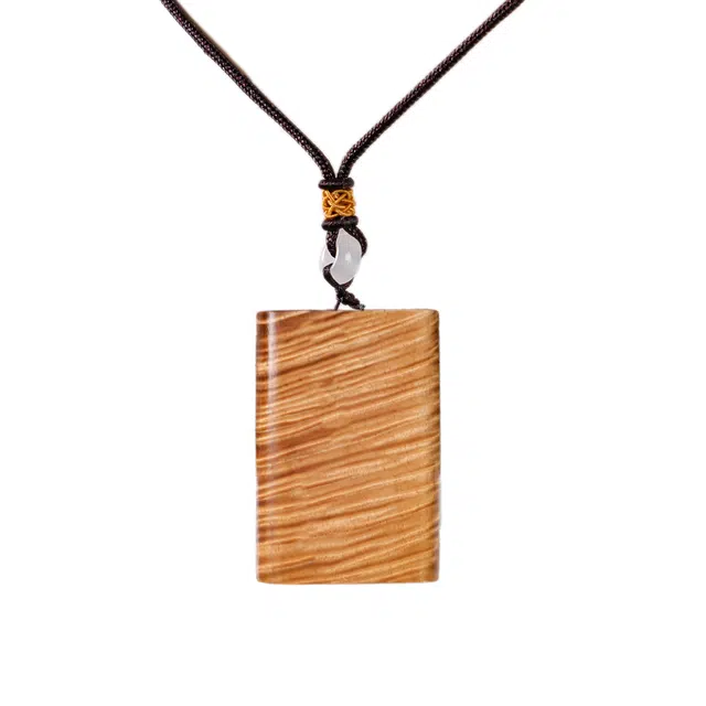 仙友 国潮新中式轻奢高级感文玩相安无事牌招财纳福吉祥如意诸事顺利#好运 楠木 木作项链 男女同款情侣款