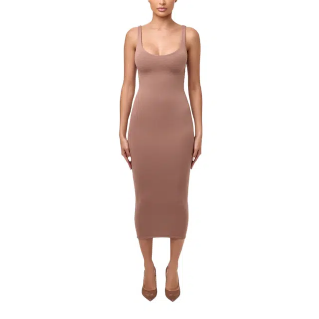 NAKED WARDROBE SCULPT TANK MIDI DRESS NW