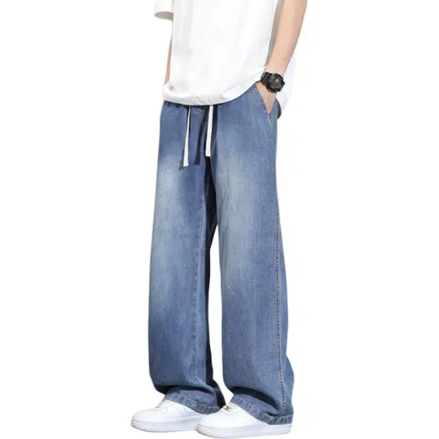 童先森 莱赛尔复古直筒裤美式速干牛仔裤 男女同款