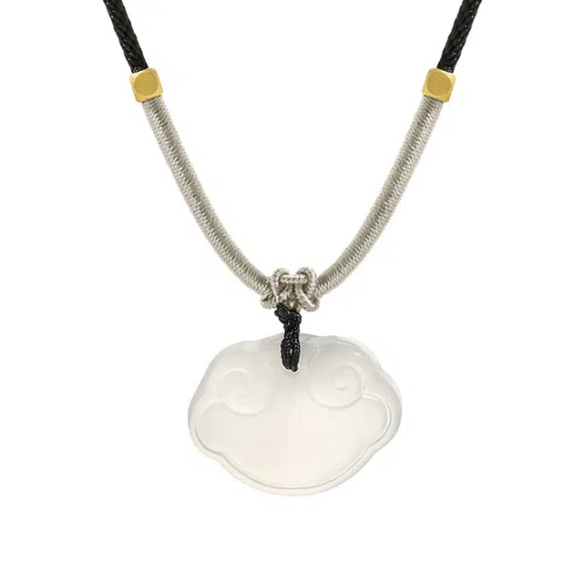 陌阡雪 清冷感精致祥云如意 新中式高级感小众 玉髓 玉石项链 女款