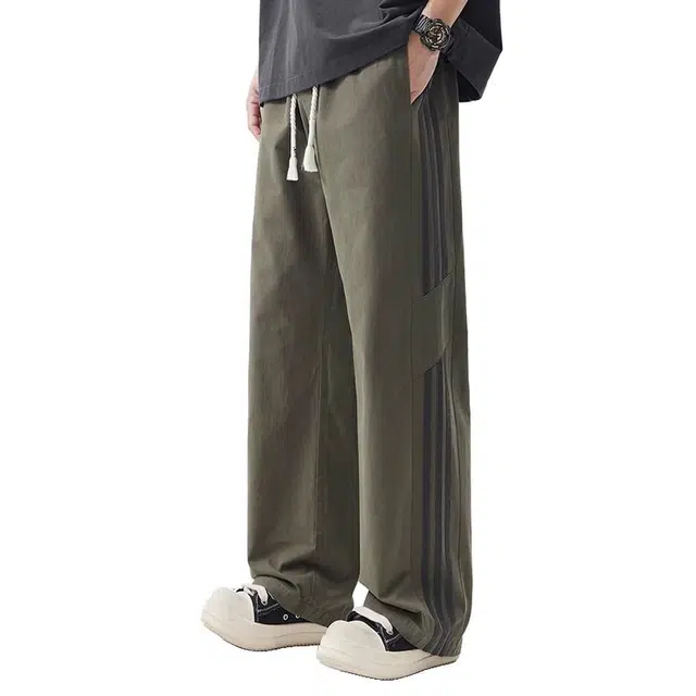 杜克恩 条纹直筒美式复古休闲裤 男款