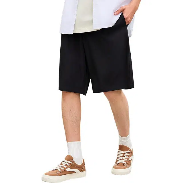 三福 简约百搭时尚纯色中腰五分休闲短裤 男款
