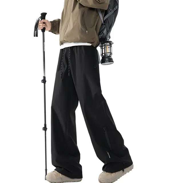 物质公式 美式复古纯色基础款高街拼接设计显瘦显高不挑身材不臃肿百搭宽松工装裤 男女同款