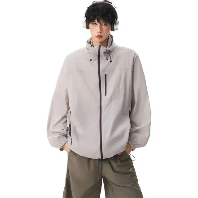 行更远 休闲情侣户外潮牌拉链撞色登山服 男女同款