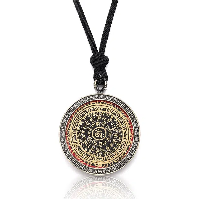 喃呢 藏式热贡手绘唐卡招财转运六字真言心经 新中式国风国潮旺福平安吉祥好运 合金 项链 男女同款情侣款
