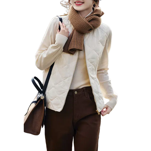 【dme】 纯色简约拼接设计轻薄显瘦羽绒服 女款