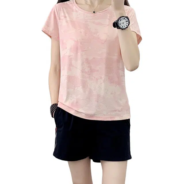 左岸 气质舒适短袖上衣优雅百搭短裤休闲套装 女款