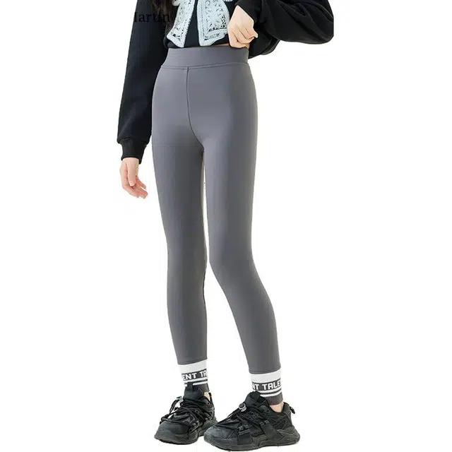 憨憨象 松紧腰洋气舒适简约纯色打底裤 青少年