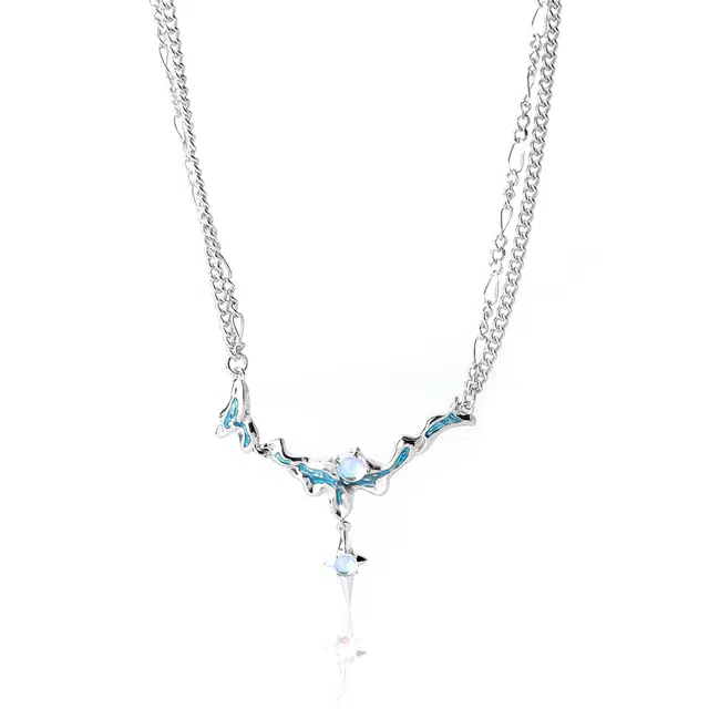 克兰茜 贝加尔湖 冷淡风精致轻奢高级感 小众气质锁骨链 节日告白纪念日 锆石 项链 男女同款情侣款 礼盒装