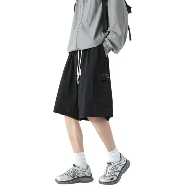 敦煌博物馆 美式街头跑步篮球五分裤舒适透气亲肤纯色简约基础百搭运动宽松休闲短裤 男女同款