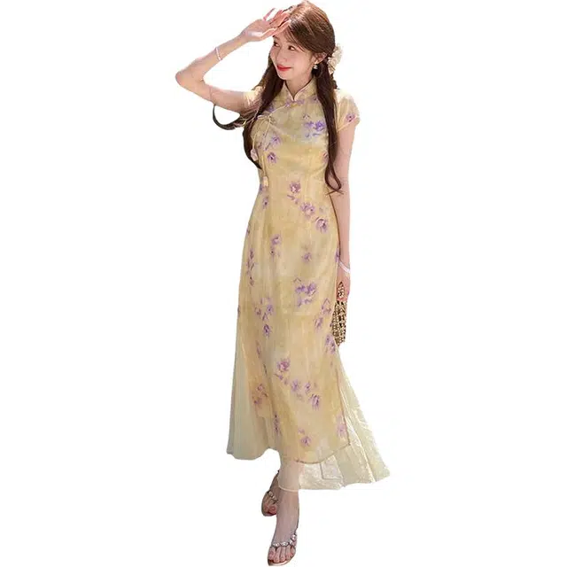 沐晓欣 简约时尚通勤短袖连衣裙 女款