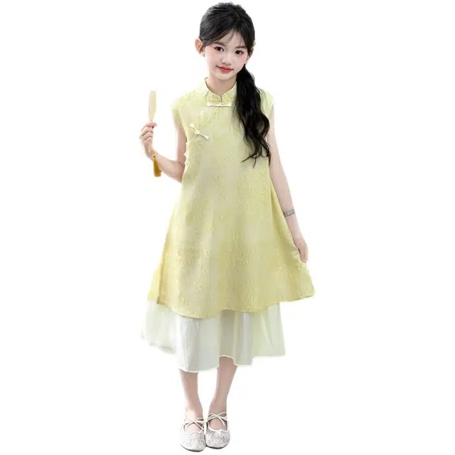 木木兔连衣裙 时髦洋气夏季时尚女孩百搭无袖