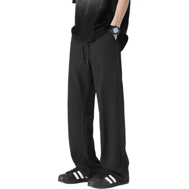 极限涡轮 直筒冰丝裤子薄款垂感潮流百搭宽松运动速干长裤休闲裤 男女同款