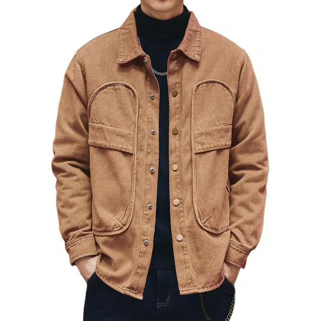格蓝鹿 美式复古工装保暖简约长袖羽绒服 男款