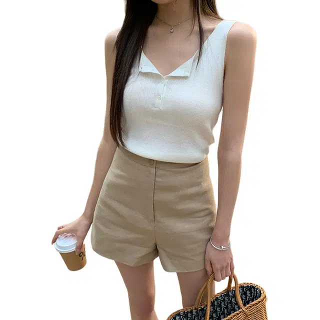 黛尔佳人 简约高腰时尚休闲短裤 女款