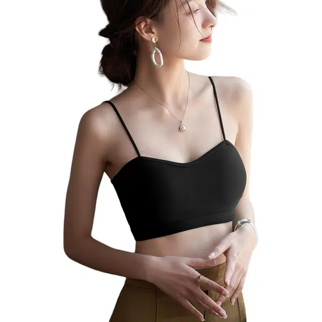 黑恐龙 后背交叉款文胸内搭百搭修身背心吊带 女款