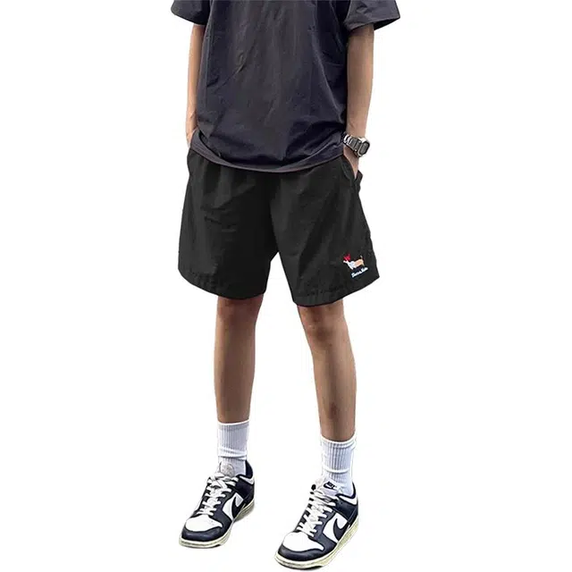 黑马漫画 腊肠小狗速干短裤男款夏季冰丝裤子美式运动休闲宽松五分裤 男女同款