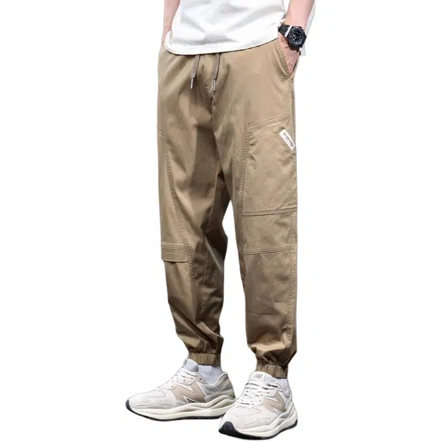 顶峰保罗 无性别主义薄款亲肤透气凉感潮牌潮流美式弹力工装裤宽松时尚运动九分束脚裤百搭休闲裤 男女同款