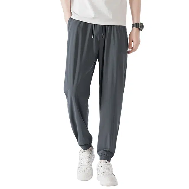 老爷车 高弹轻薄冰丝运动束脚休闲裤 男款