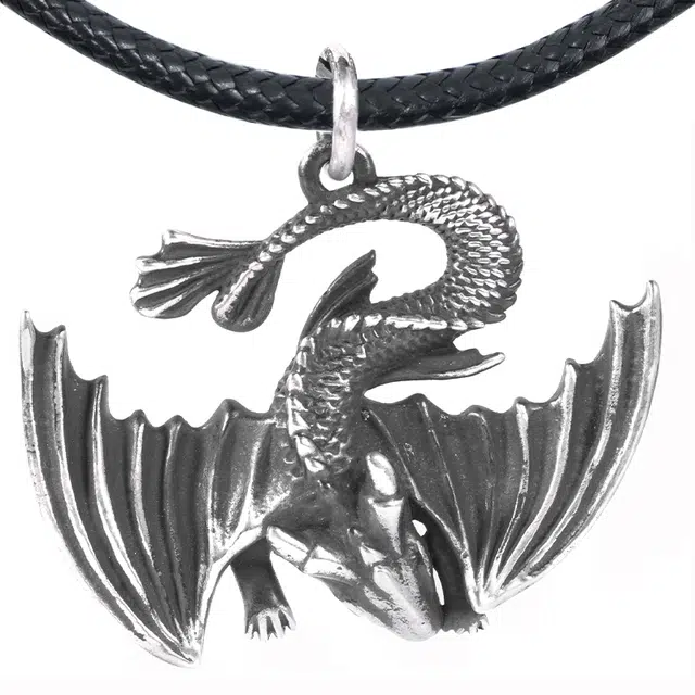 【可定制刻字】 白木黑冰 小飞龙 生肖龙本命年新中式时尚潮流高级感 银合金 项链 男款 礼盒