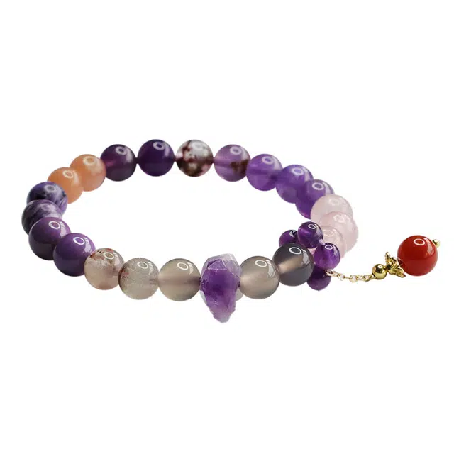 岁月静好 紫气东来 前程似锦 新中式  招财纳福 时来运转 时尚百搭 #好运天然 紫水晶 手串 男女同款情侣款