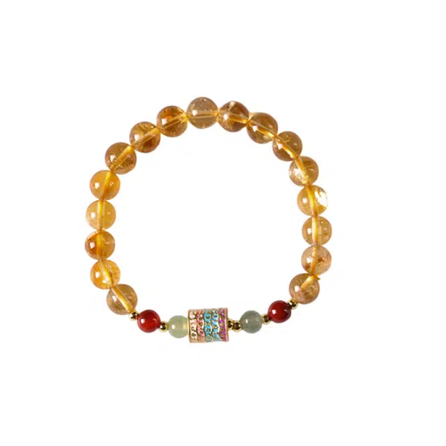 【八方来财】 岁月静好 五彩转经纶 多财多富 平安纳福招财纳福时尚显白气质新中式国潮小众高级感#好运天然 黄水晶 手串 男女同款情侣款