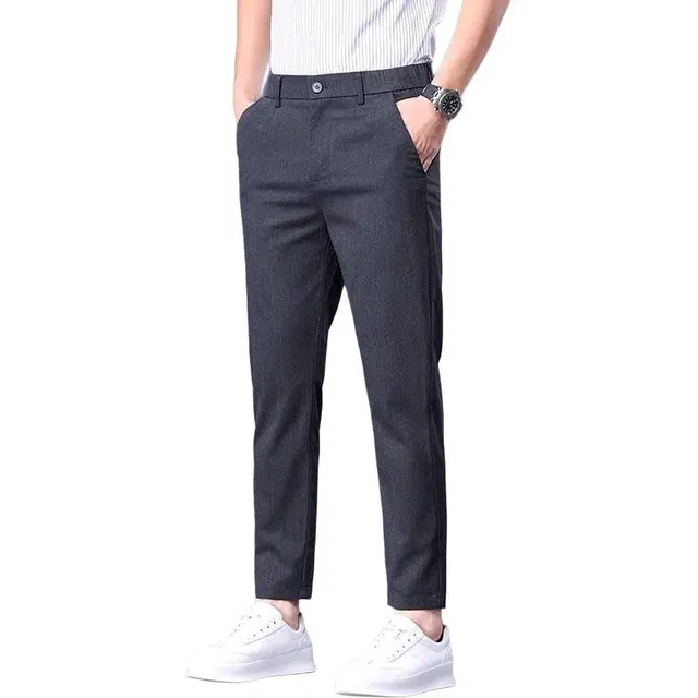 炳盛 薄款九分高端商务百搭小西裤外穿弹力休闲裤 男女同款