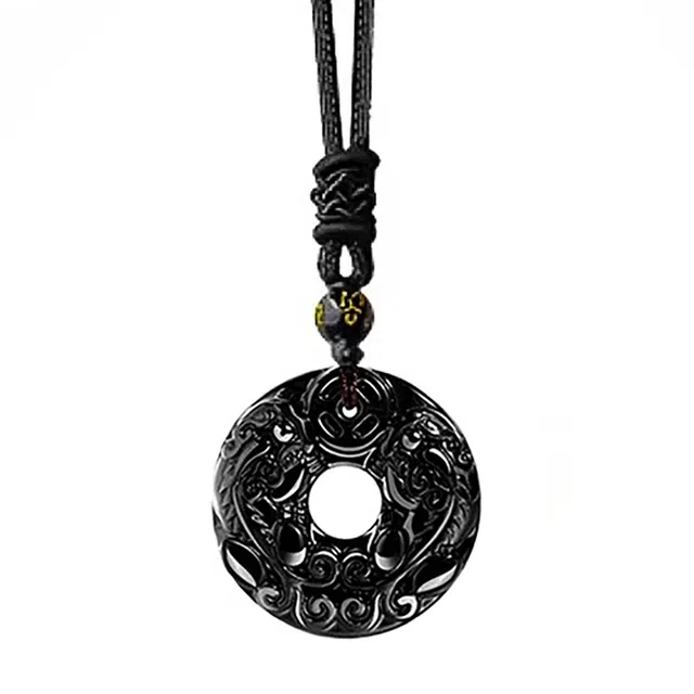 周百福 貔貅平安扣玉佩吊坠 新中式国潮招财纳福转运本命年手工编织绳锁骨链 玉髓 项链 男女同款情侣款