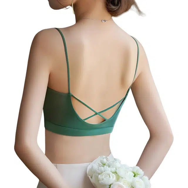 黑恐龙 美背内衣女夏无钢圈薄款小胸聚拢文胸裹胸一体 背心  女款