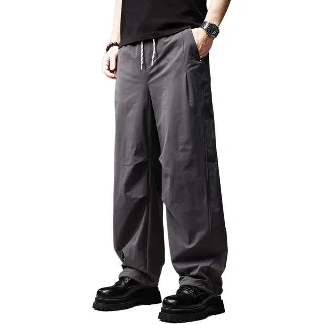 贵色 薄款潮流垂宽松透气百搭长裤美式高端复古直筒休闲裤 男女同款