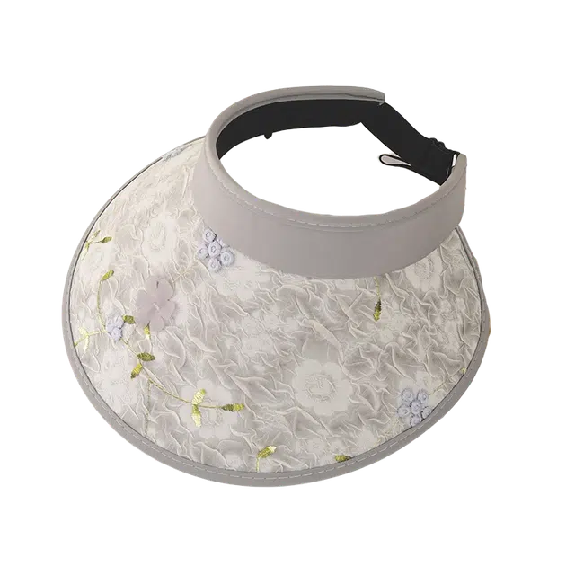 朵澜 立体花朵大帽檐沙滩度假 日系遮阳帽草编帽子 聚酯纤维 渔夫帽 女款