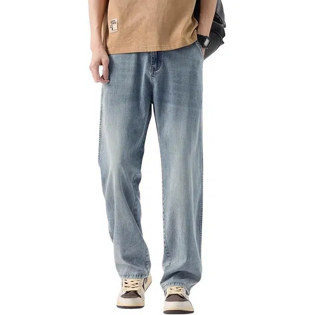 协协乐 天丝垂顺宽松直筒牛仔裤 男女同款