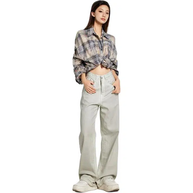 宝米卡 美式潮流百搭休闲宽松百搭款式时尚潮流牛仔裤 男女同款