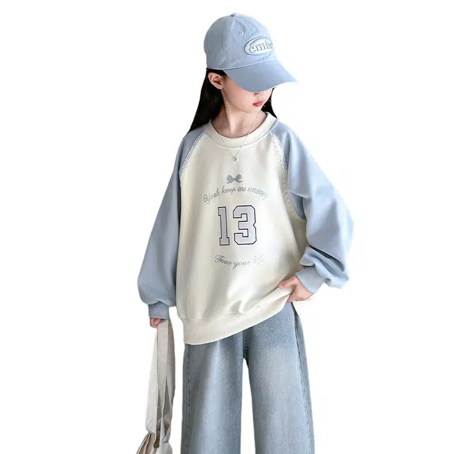 浪莎卫衣 舒适百搭字母拼色 儿童款