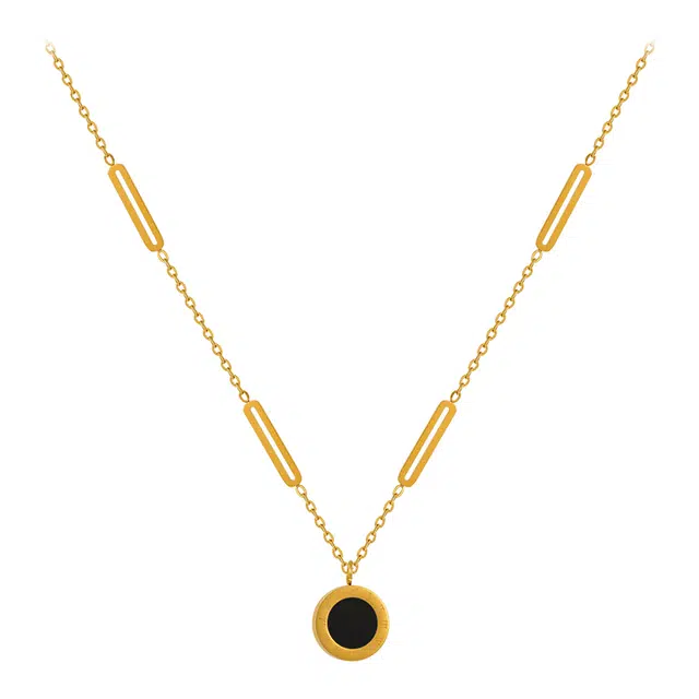 子婳 轻奢小众设计高级感锁骨链装饰配饰双面可戴 钛钢 项链 女款