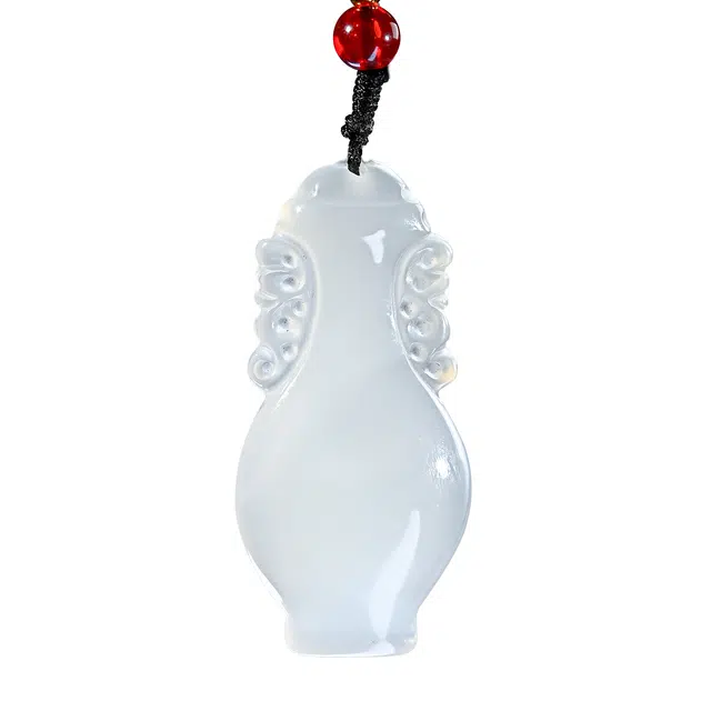 素于 国潮古风典雅花瓶温润大气招财纳福财源滚滚小众轻奢时尚通勤百搭表白纪念生日礼盒#幸运配饰 玉髓 项链 男女同款情侣款