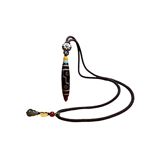 玉临门 国潮精品古法九眼天珠 玛瑙 玉石项链 男女同款情侣款