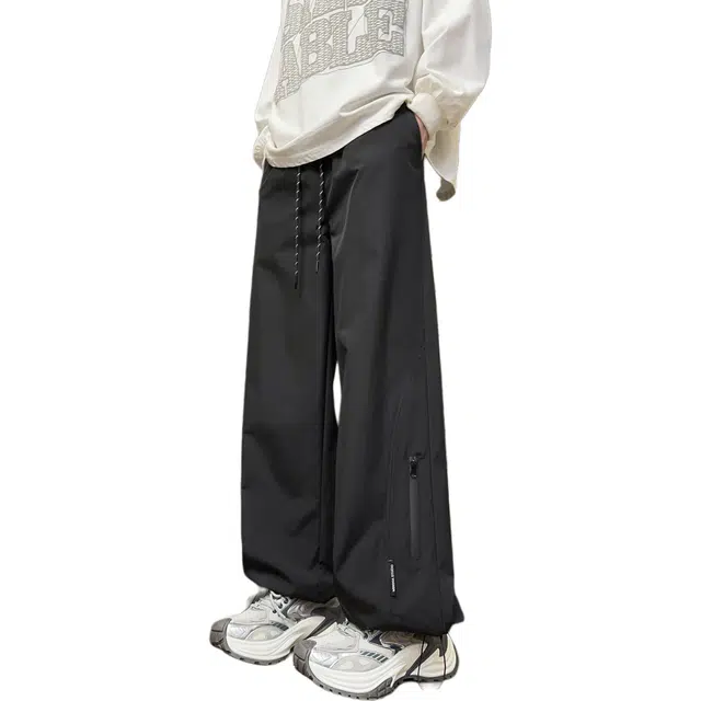 物质公式 美式高街复古潮牌纯色基础款宽松百搭舒适透气休闲裤 男女同款